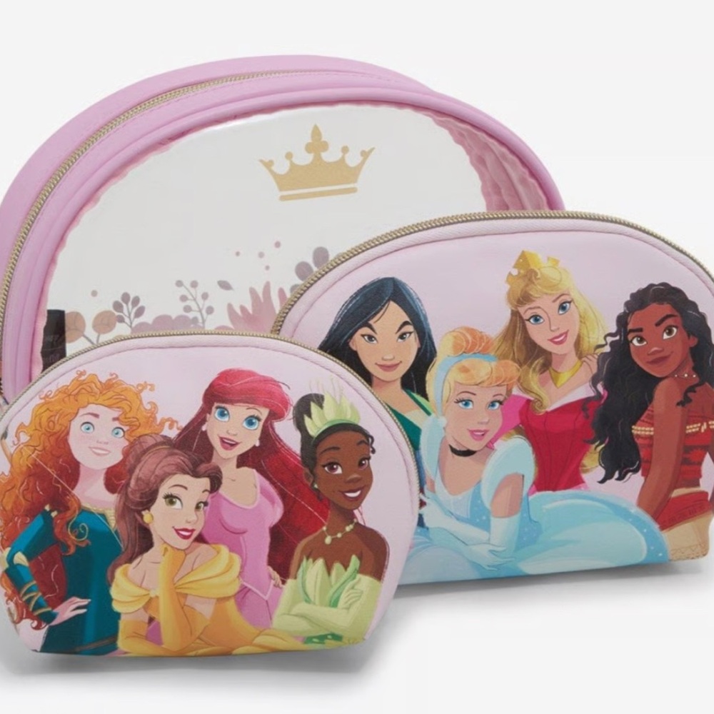 Loungefly Pink Disney Princess Cosmetic Bag Set